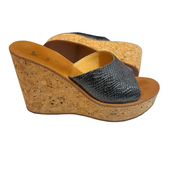 K Jacques st tropez snakeskin wedges - Picture 1 of 8